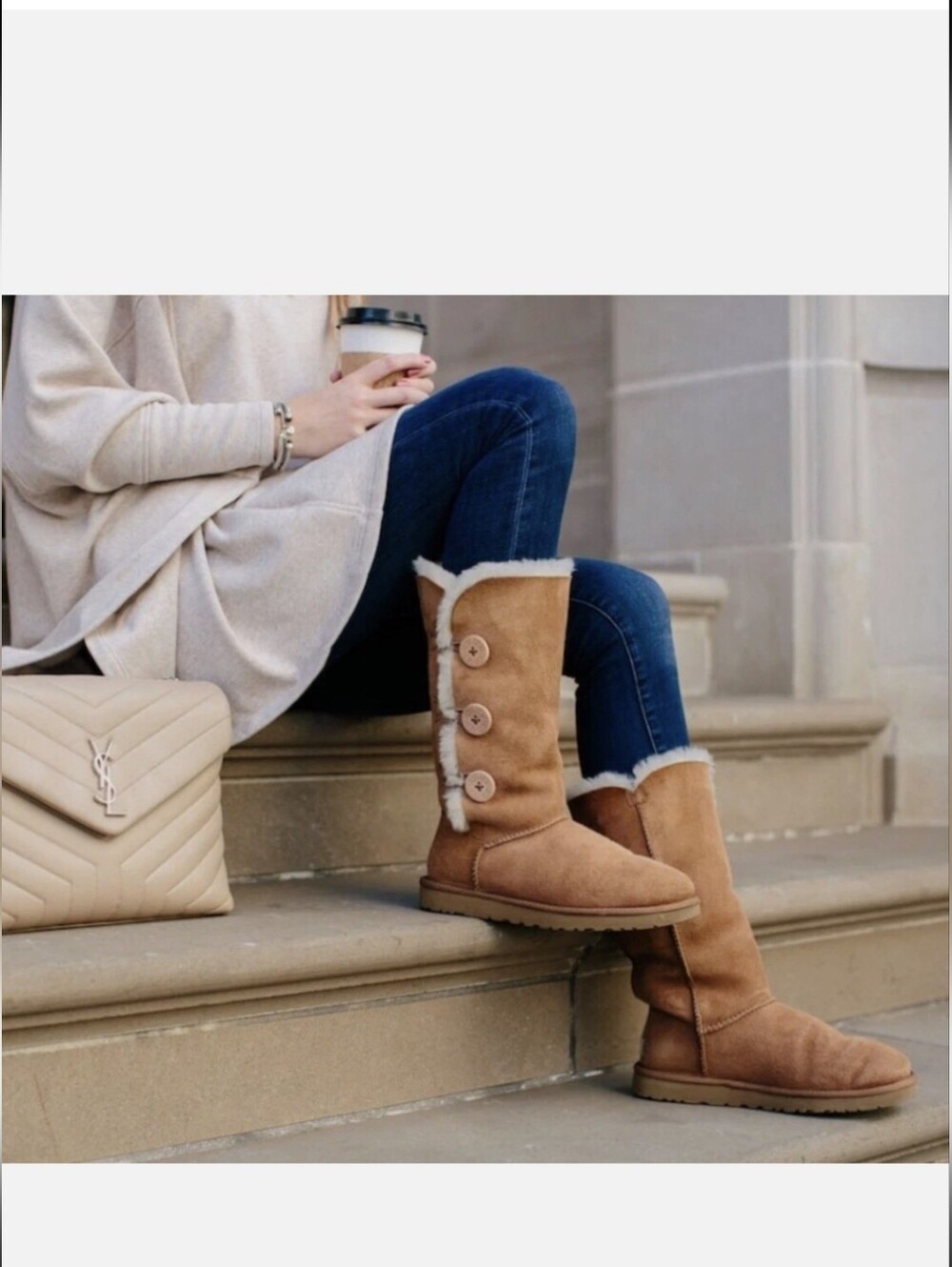 UGG Australia Bailey Button Triplet / Chestnut Size 8